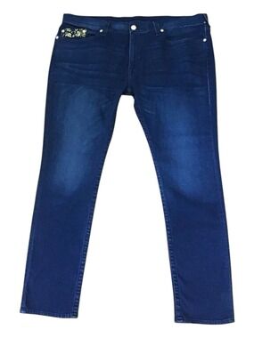 True Religion Rocco Mens 44 Premium Designer Denim Straight Leg Dark Wash